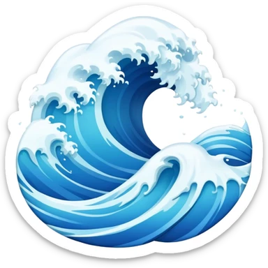 ocean waves simple sticker