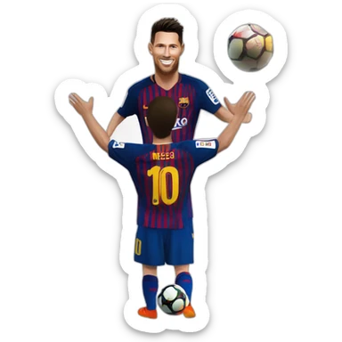Messi et Ronaldo qui se serrent la main sticker