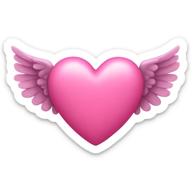 Pink heart with wings sticker