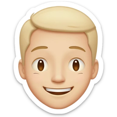 Happy, very relaxed face with half-closed eyes and a goofy grin sticker