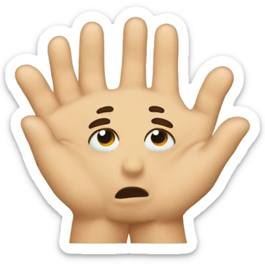 emoji face begging with hands pressed togetherness  sticker