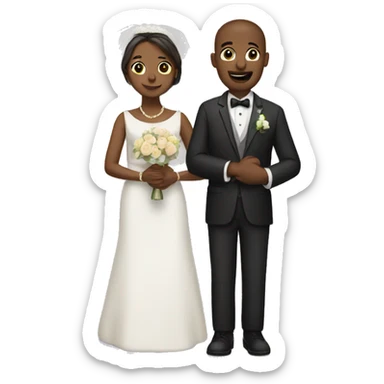 Interlocked weddings marriage sticker