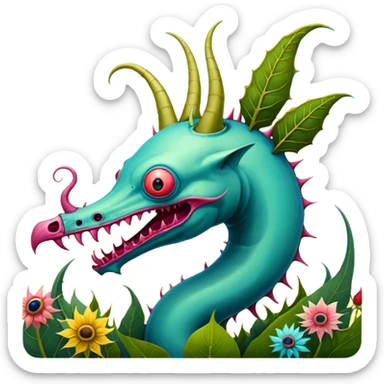 solarpunk - hieronymus bosch phantasmagoric creatures from the garden of earthly delights sticker