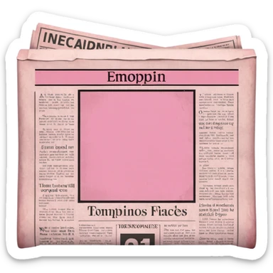 pink newspaper sticker