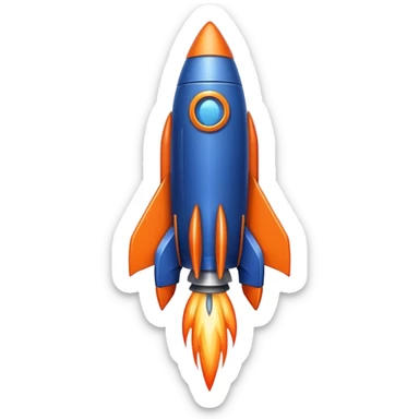 foguete laranja e azul escuro sticker