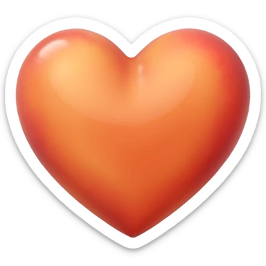 make an image of a peach colored heart emoji  that looks like an iPhone emoji. sticker
