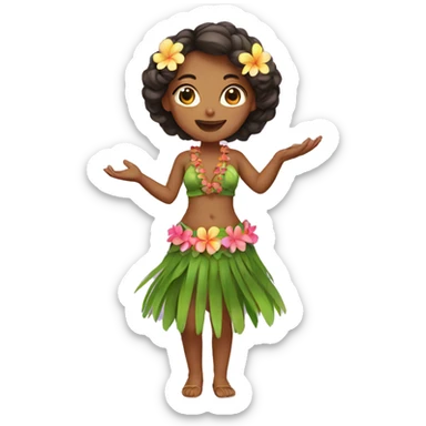Hula girl sticker