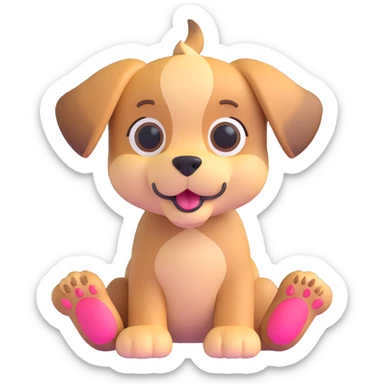 puppy showing its paws sticker