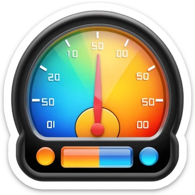 a bar with a meter that has different colors on it  sticker