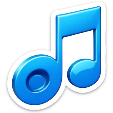 3D blue music icon logo note  no background unique y2k sticker