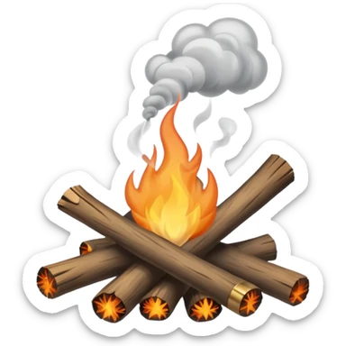 Campfire smoking many smoke sticker