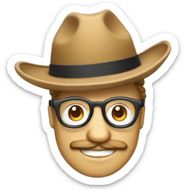 Un gars content avec un chapeau rigolo et des lunette qui tend le pouce vers le haut sticker