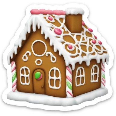 Gingerbread house, white icing sticker