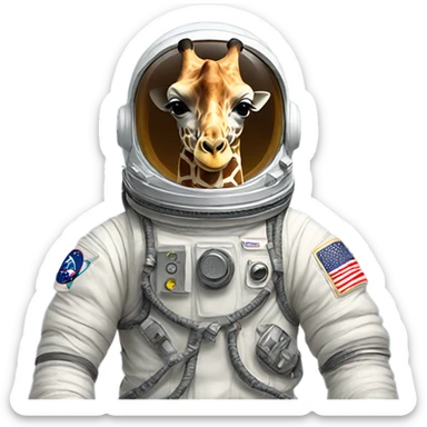 Giraffe in an astronaut suit  sticker