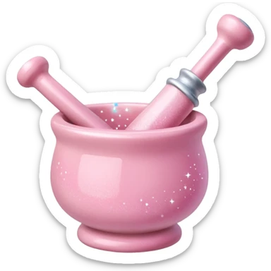 pink pestle and mortar with sparkling fairy dust, magical, cute sticker