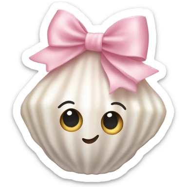 Pearl shell and light pink bow sticker