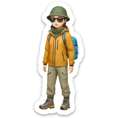 남미 여행에 가는 한국인의 전신을 그려줘! 바로 하이킹 갈 수 있을 정도로 잘 입은!

상체

🧥 방풍·방수 재킷 (고지대·우유니 필수)

👕 얇은 레이어드 2~3벌 (일교차 대비)

하체

👖 편한 바지(청바지 X, 스트레치 추천)

신발

👟 접지력 좋은 운동화 (마추픽추 필수)

🥾 우유니: 방수 신발 or 장화

악세사리

🧣 넥워머·모자 (아침/저녁 체감 -5~10도)

🕶️ 선글라스 (우유니·사막지역 눈부심 강함)
 sticker