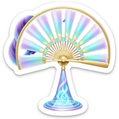 fan with magical energy swirling around sticker