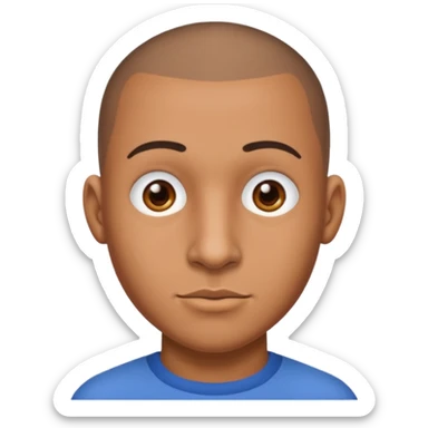 brown skin latino male with buzz cut big nose sticker