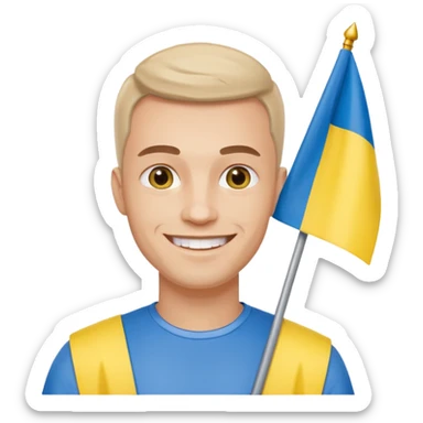 The Ukrainian man with flag sticker