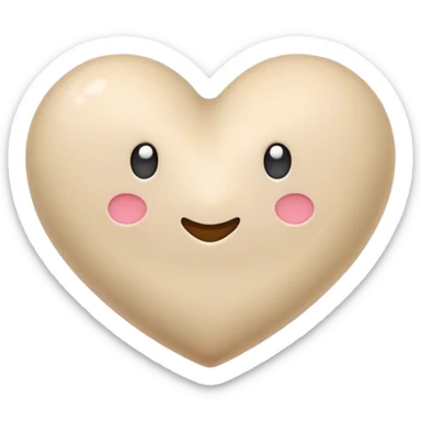 A beige cozy heart  sticker
