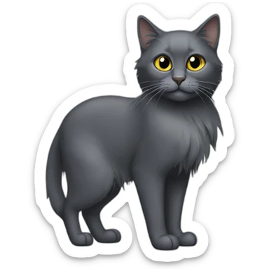 all-darkgrey-cat-long-hair-broken-ear sticker