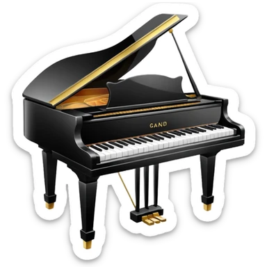 piano with white color  sticker