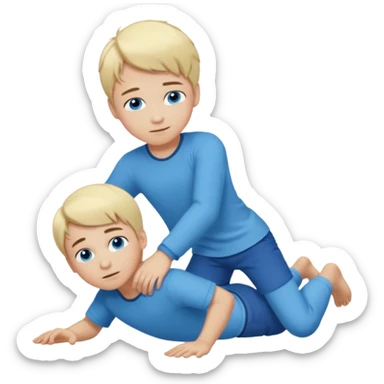 full body boy blue eyes blonde hair crawling hug other full body boy blue eyes blonde hair sticker