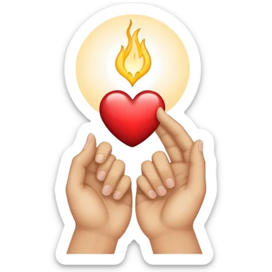 One hand making half a heart sticker