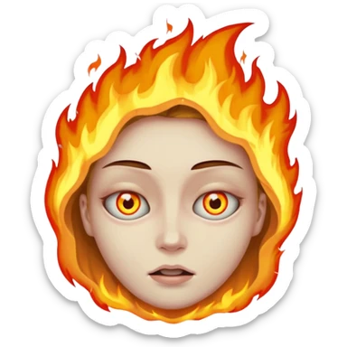 A burning person with fire coming out of where the eyes and make them dead sticker