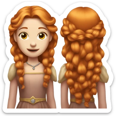 Ginger long hair princess sticker