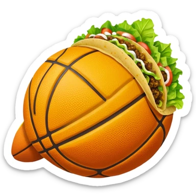 basketball with tacos sticker