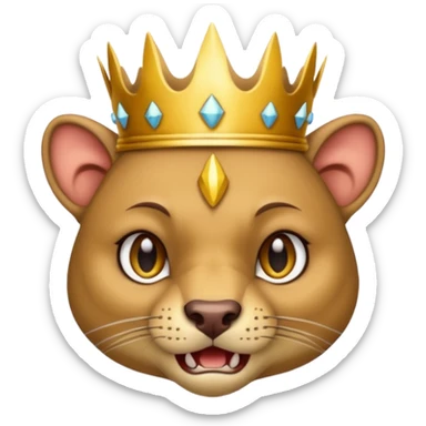 Fossa animal wearing a crown is angry sticker