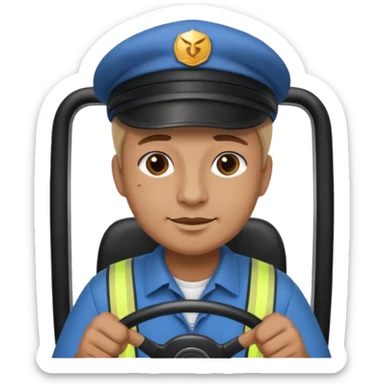 Bus Driver - cap, steering wheel





 sticker