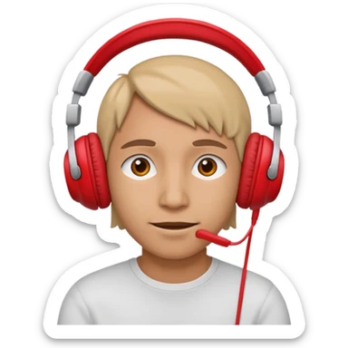 w,red headphone sticker