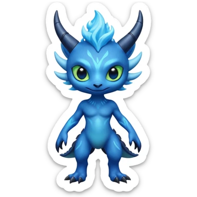 Shiny Dark Edgy  Aurorus-Inteleon-Amaura-Fakémon-hybrid-creature (full body)  sticker