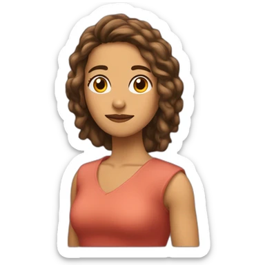 Mujer trigueña pelo crespo miel largo sticker