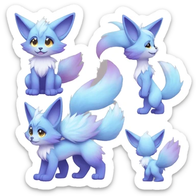 Anthro-Pastel-Gradient-Fur-Sona-Chibi-Shiny-Fakémon full body sticker