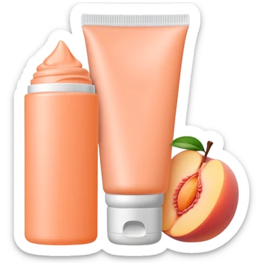 solid color light peach plain skincare tube sticker