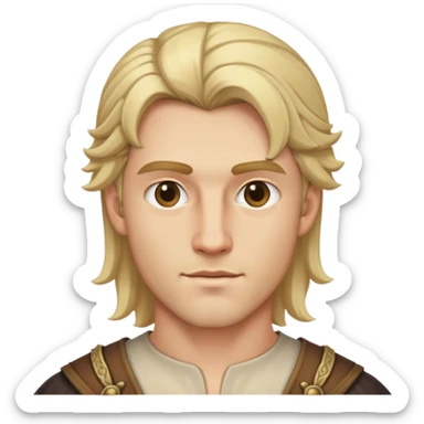 medieval male blonde hairstyle sticker