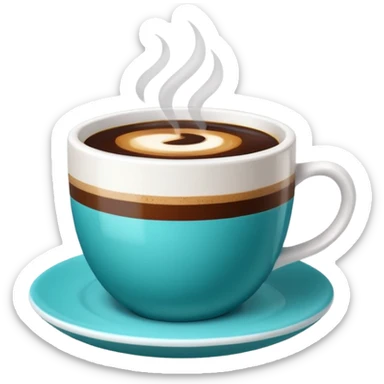 Slow brew coffee with blueberry design in a turkis white cup sticker