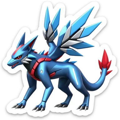 Futuristic Modern Zeraora-Dialga-Zoroark-fusion sticker