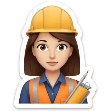 Arquitecta ojos marrones oscuros pestañas pelo marron por los hombros sticker