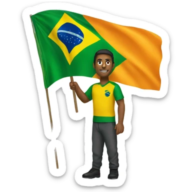 Brazil holding orange flag sticker