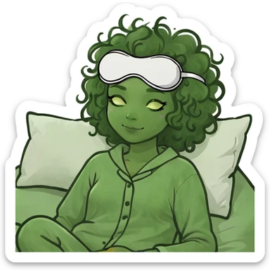 Blonde girl sleeping curly hair sticker