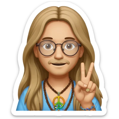 Hippie with glasses sticker
