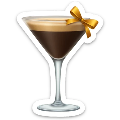 Espresso martini with a bow sticker