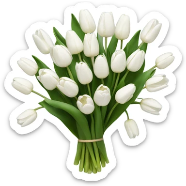white tulip bouquet  sticker