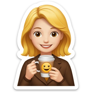 Sunshine holding a coffee sticker