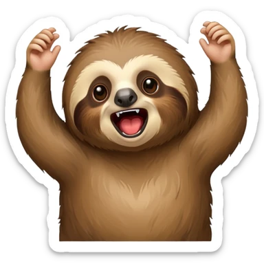 I want a cute Sloth screaming « Motivation ! » sticker